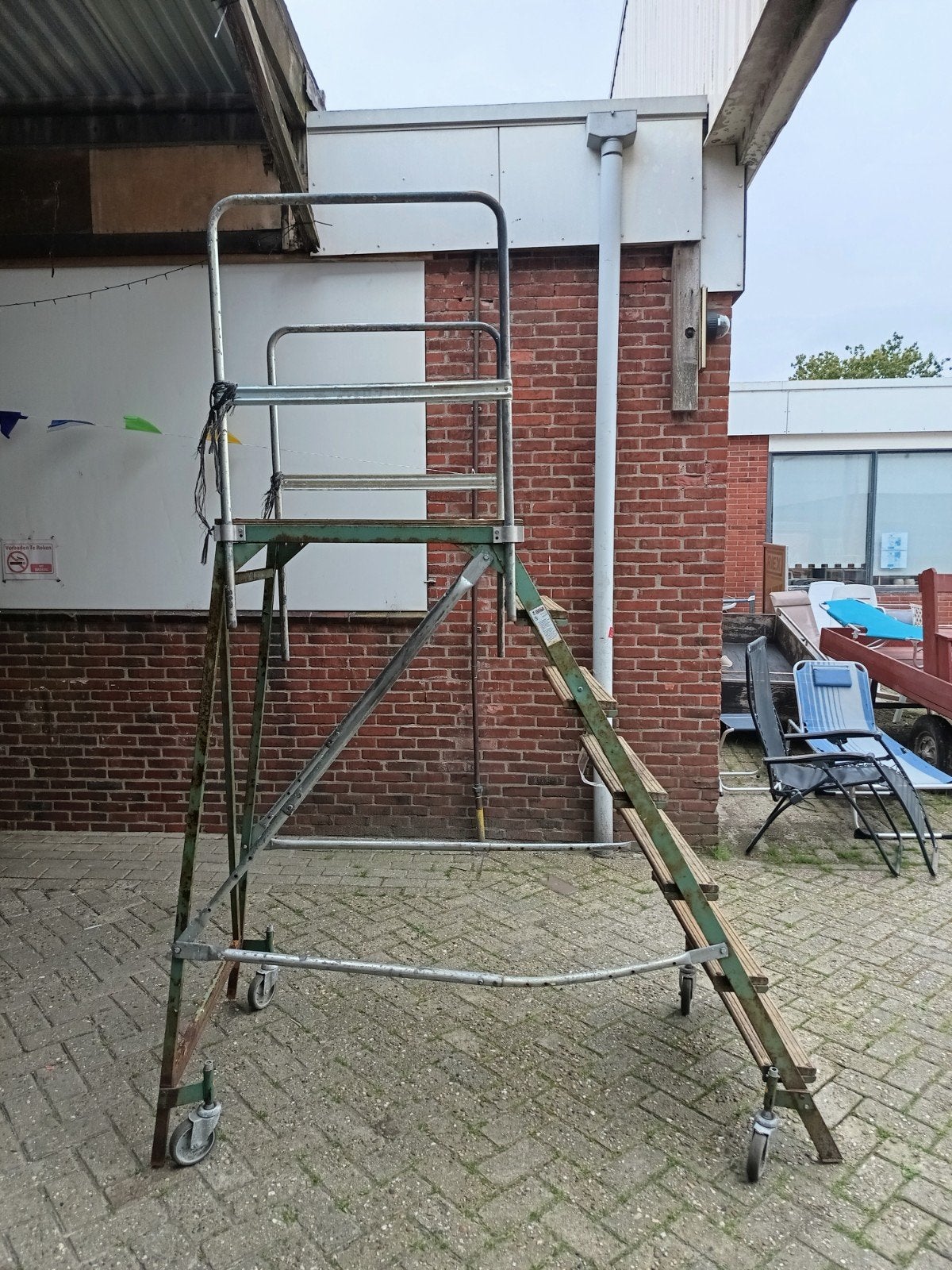HACA Leiters Steiger Trap met Wielen - Gebruikt, Ophalen of Verzenden