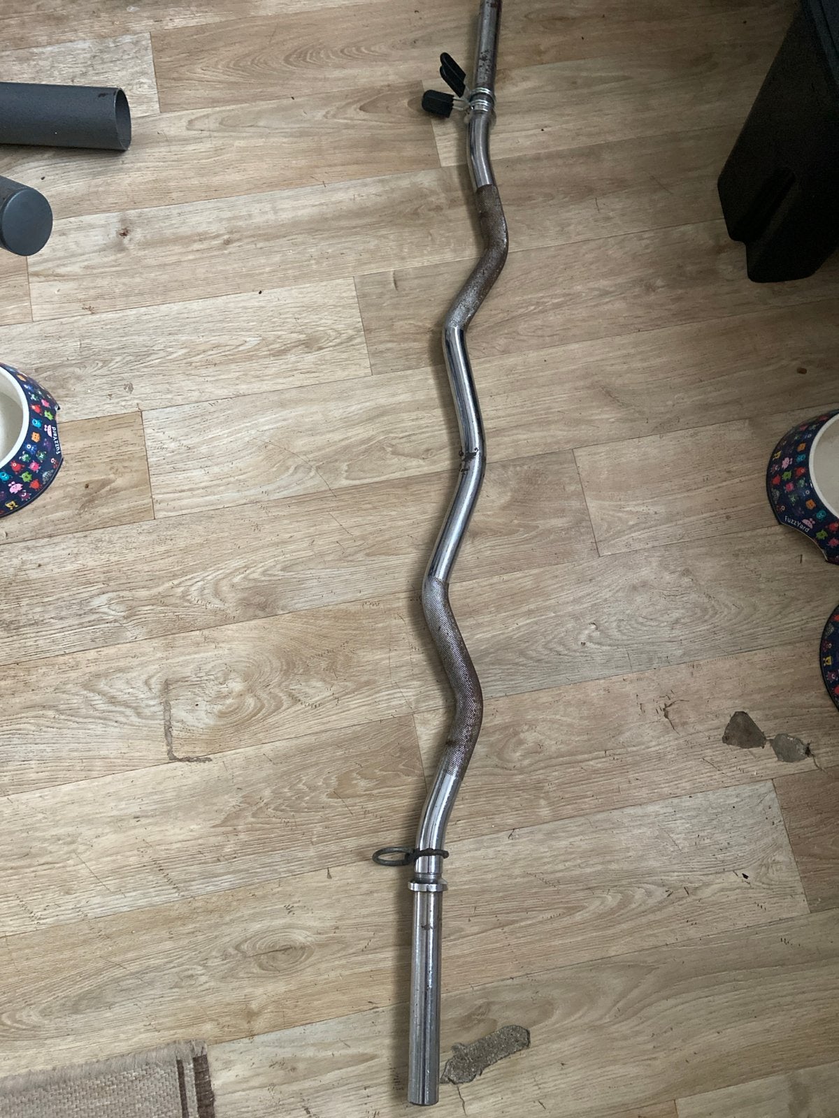 Gebruikte EZ Curl Bar met sluitingen, Ophalen, Gebruikt, Armen, Halterstangen