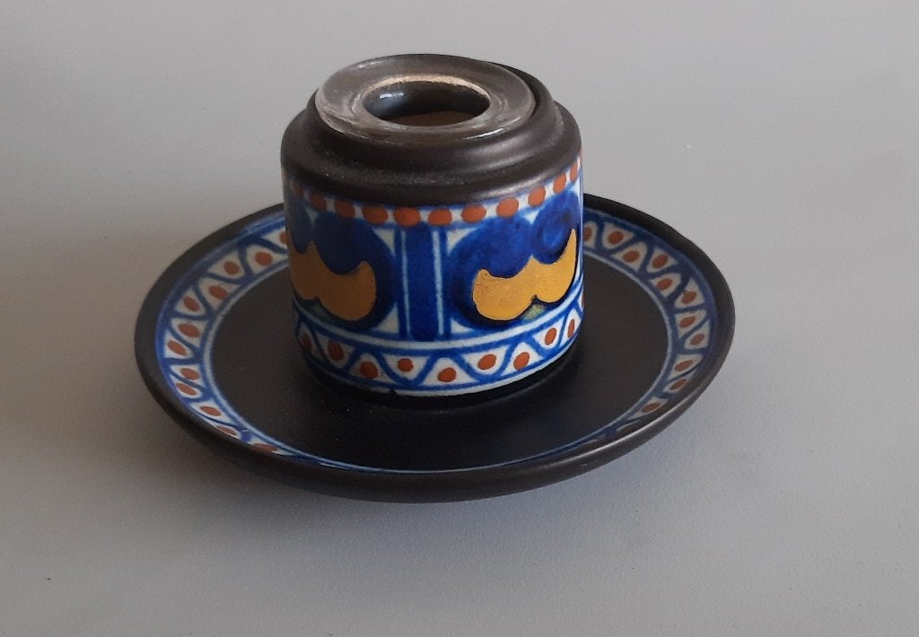 e023-Zeldzaam plateel inkt potje, Gouda Holland., Antiek en Kunst, Antiek | Keramiek en Aardewerk, Verzenden