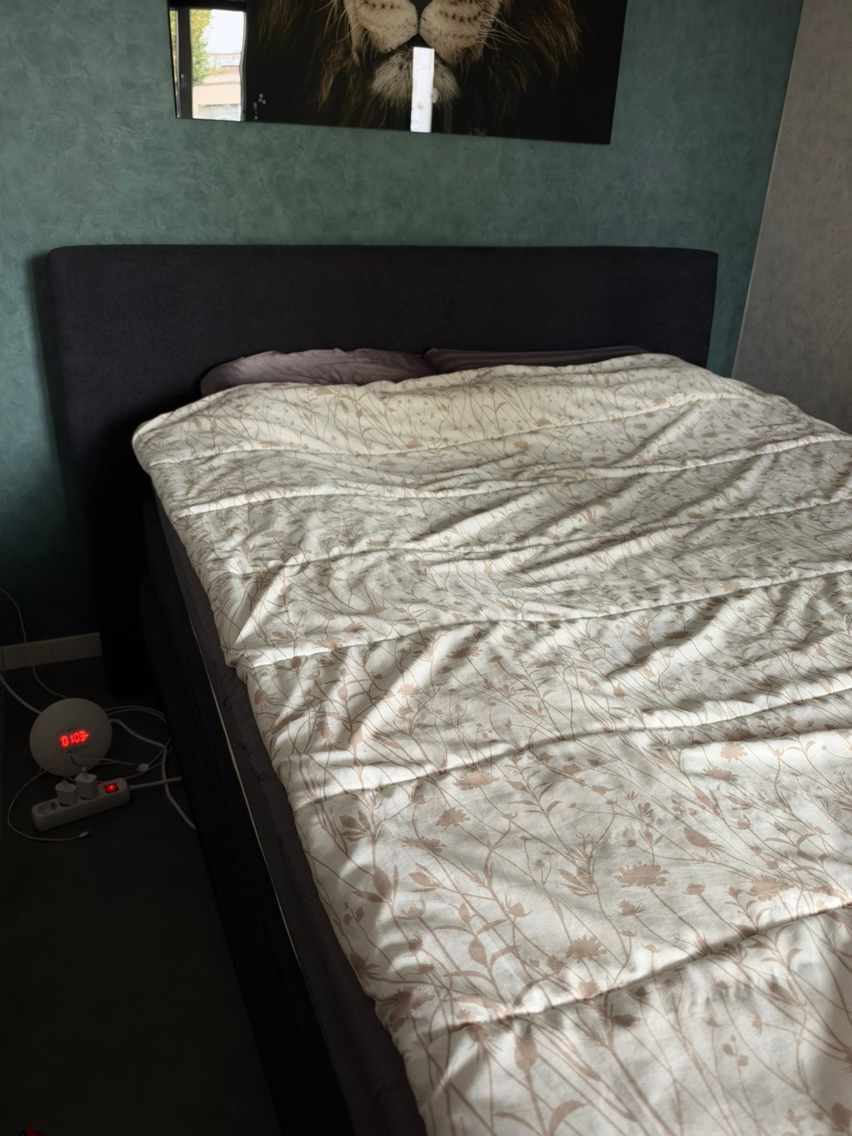 Haco Boxspring Army 160x200 cm antraciet met topper, Ophalen, Zwart, Tweepersoons, Zo goed als nieuw