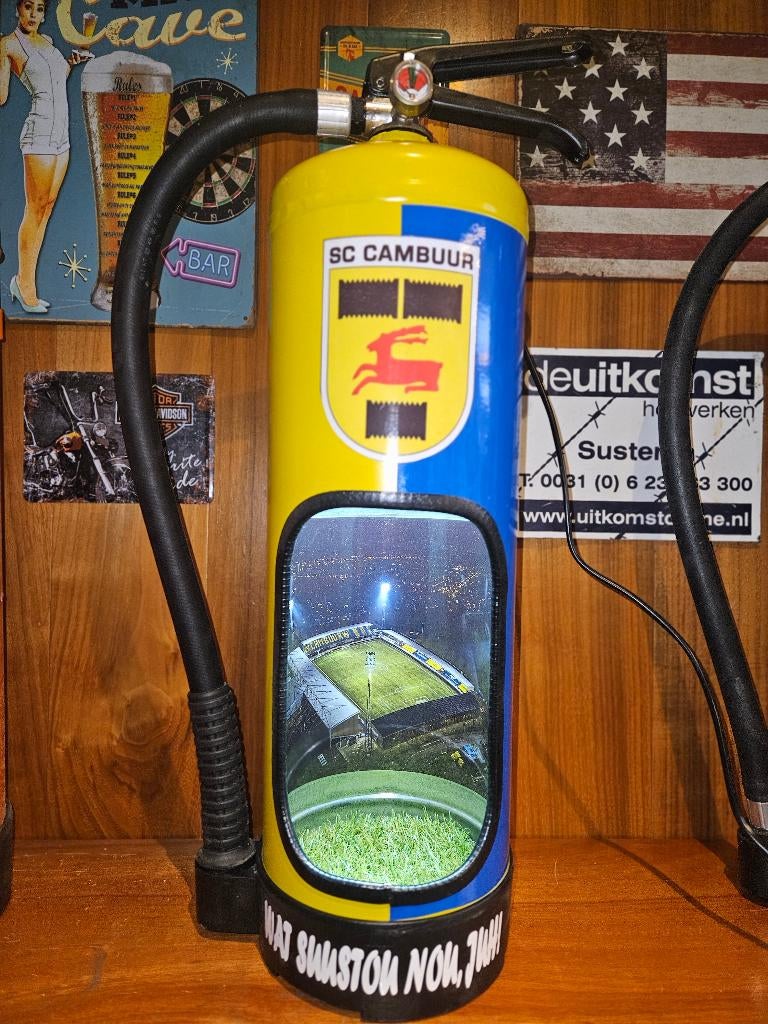 Cambuur decoratieve brandblusser lamp, mancave, Ophalen of Verzenden, Nieuw, Minder dan 50 cm