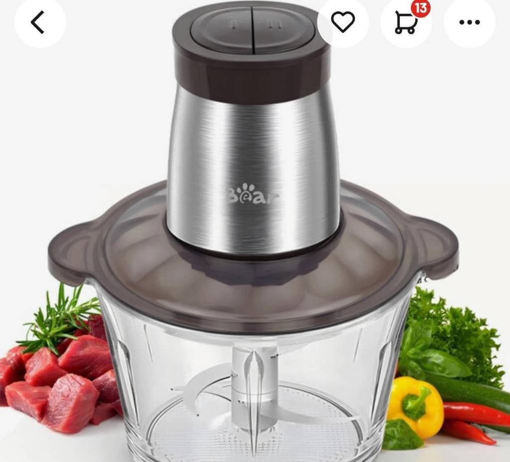 Elektrische Hakmolen 2L  Food Chopper / Mini Food Processor, Ophalen, Gebruikt, 1 tot 2 liter, 2 snelheden