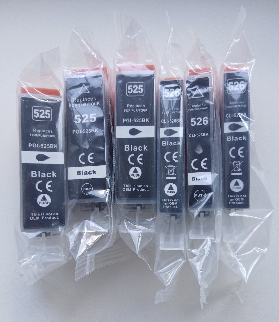 6 Cartridges 525 en 526 (zwart) geschikt voor CANON, Computers en Software, Printerbenodigdheden, Ophalen, Nieuw, Cartridge