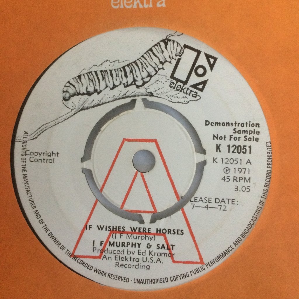 JF Murphy Salt‎ Wishes Horses 7" promo UK 70s US folk Come, Ophalen of Verzenden, Gebruikt, 7 inch, Rock en Metal