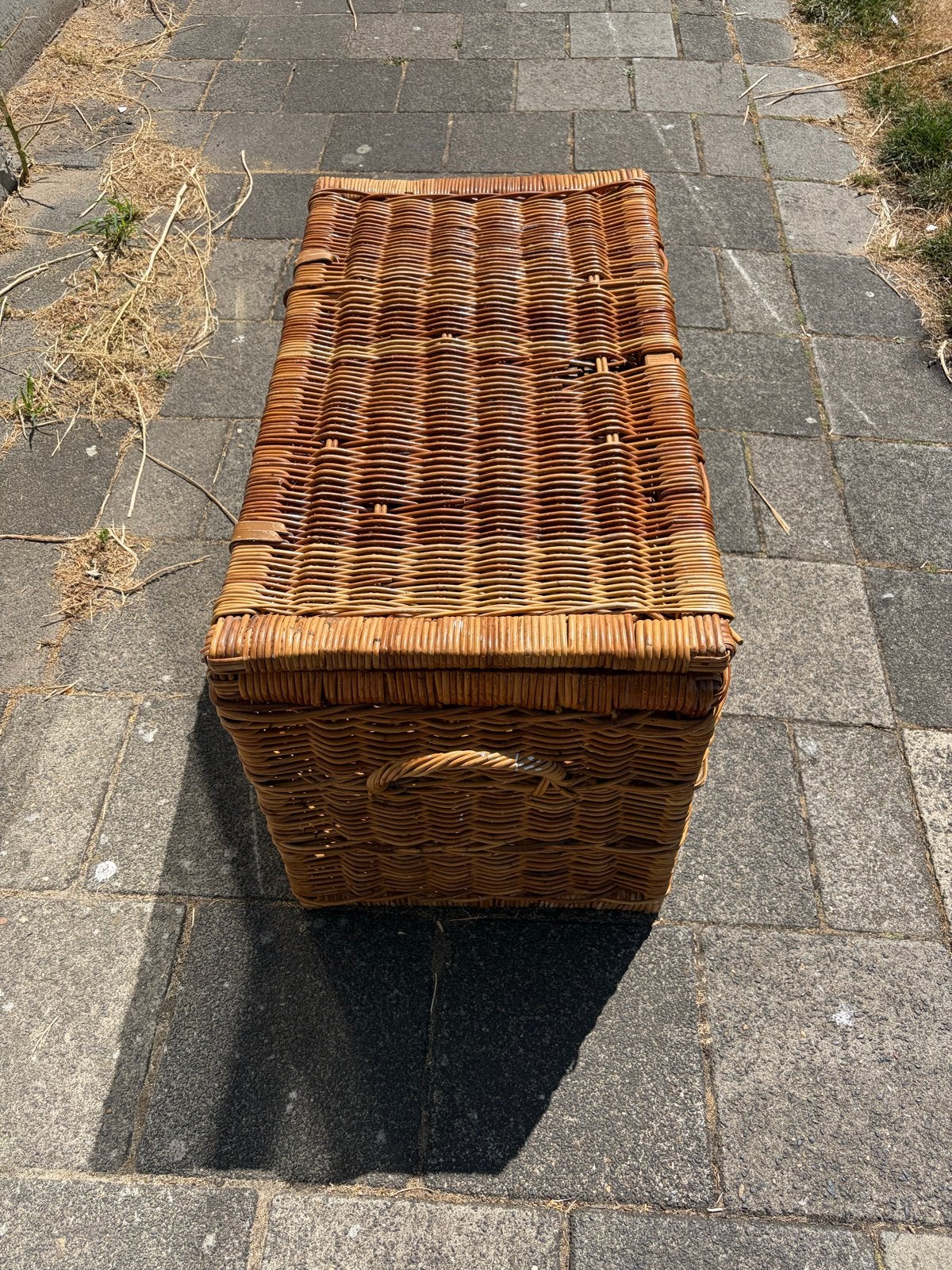 Vintage rieten kist - Opbergkist, Huis en Inrichting, Woonaccessoires | Kisten, Ophalen, Overige materialen, Gebruikt, 50 tot 100 cm