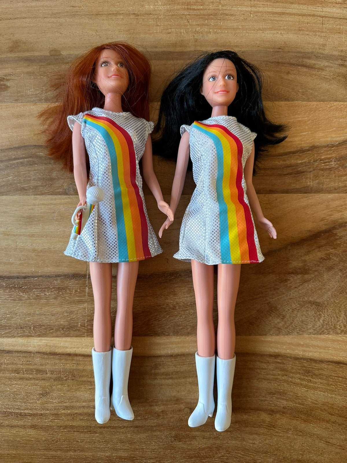 2 poppen van K3 studio 100 met 2 microfoons, Ophalen of Verzenden, Gebruikt, Barbie