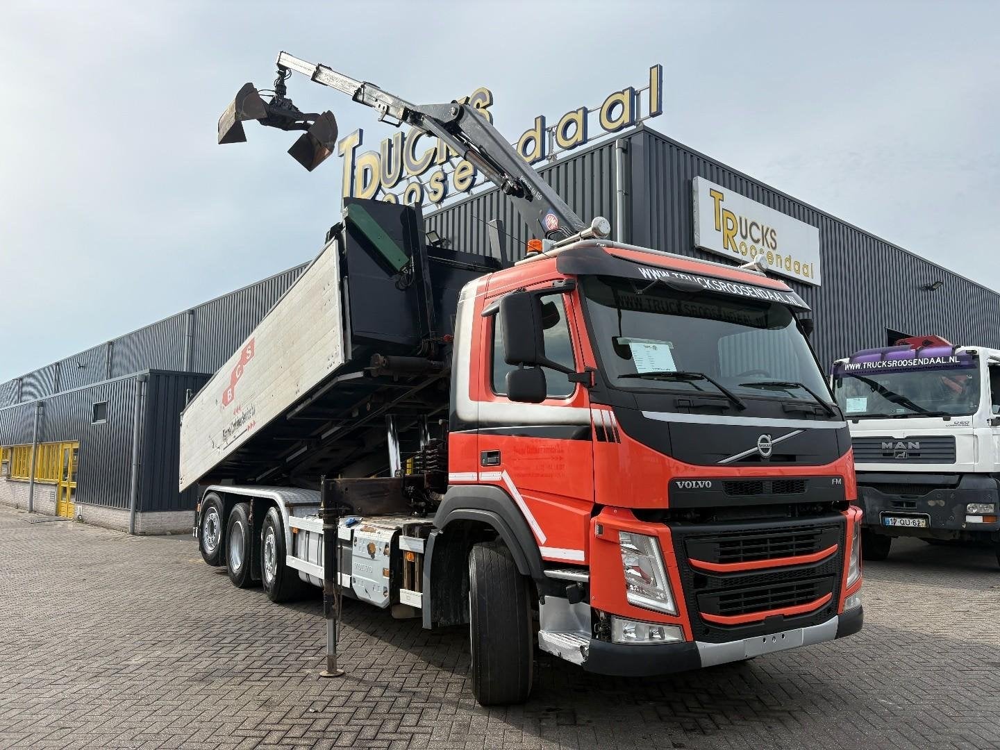 Volvo FM 420 + HMF 1643 Z2---2X EXT. + TIPPER + 2X STUUR AS, Auto's, Automaat, Euro 6, Bedrijf, Diesel
