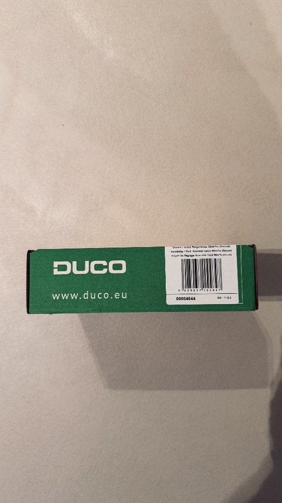 DUCO vocht/CO₂-regelklep 50 m³/u voor de DucoBox Focus, Doe-het-zelf en Verbouw, Ophalen of Verzenden, Nieuw, Ventilator