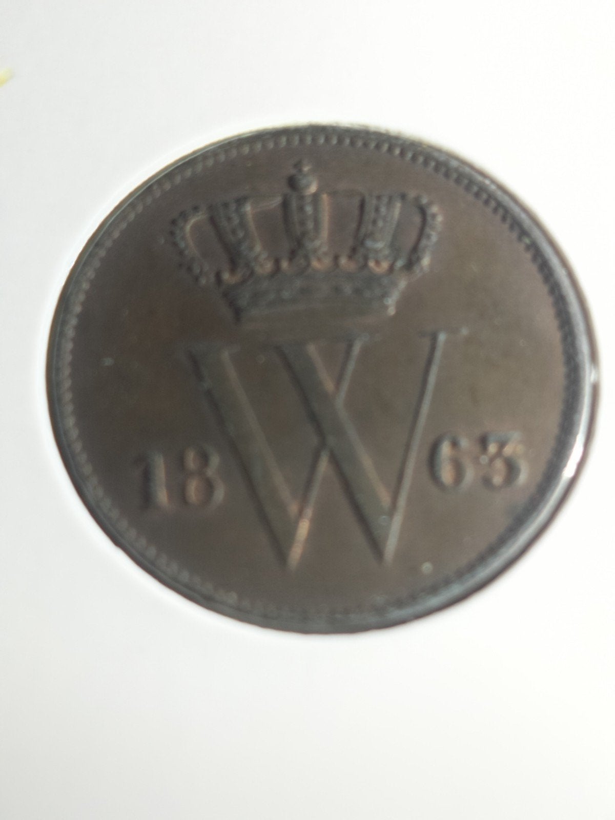 1 cent 1863 Willem 3 Prachtig, Postzegels en Munten, Ophalen of Verzenden, Koning Willem III, 1 cent