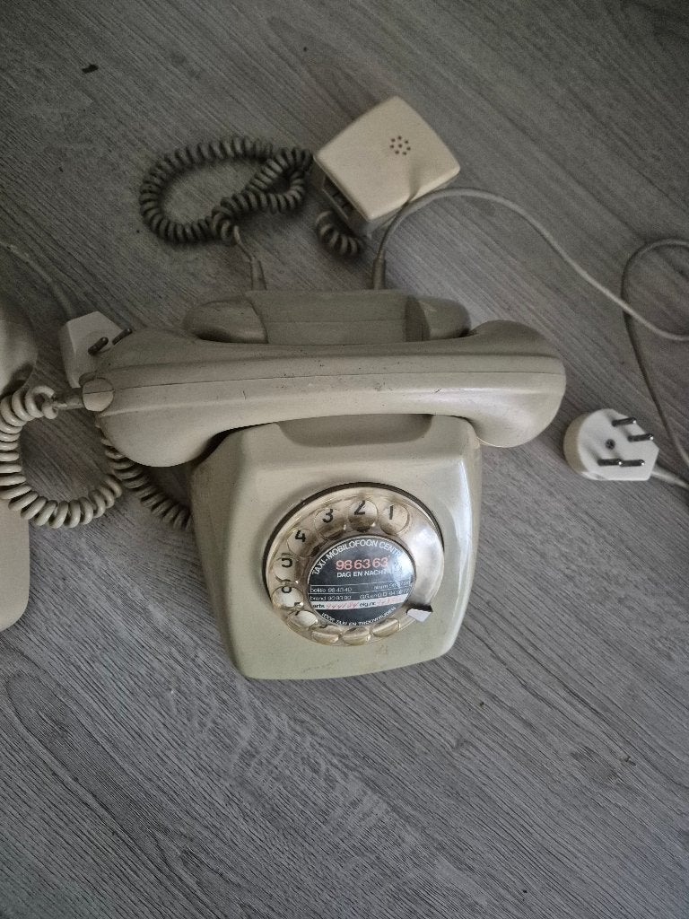 retro oude Telefoon draaischijf PTT T65 met meeluister hoorn, Telecommunicatie, Ophalen of Verzenden