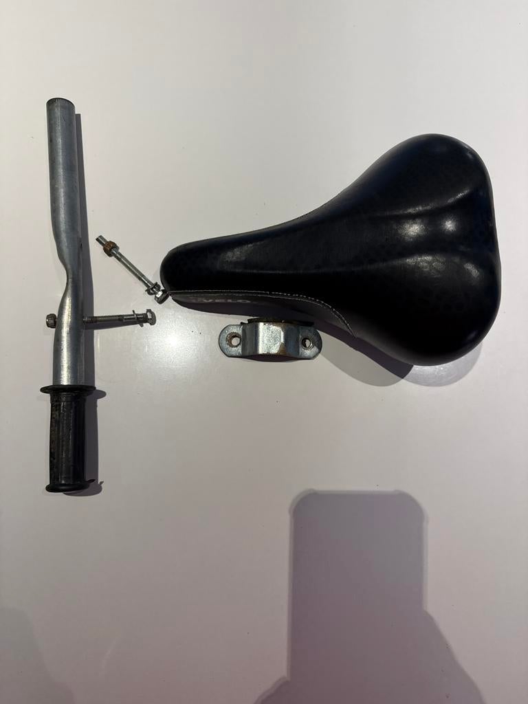 Kinderzitje/zadeltje voor op stang herenfiets - Velo, Ophalen of Verzenden, Gebruikt
