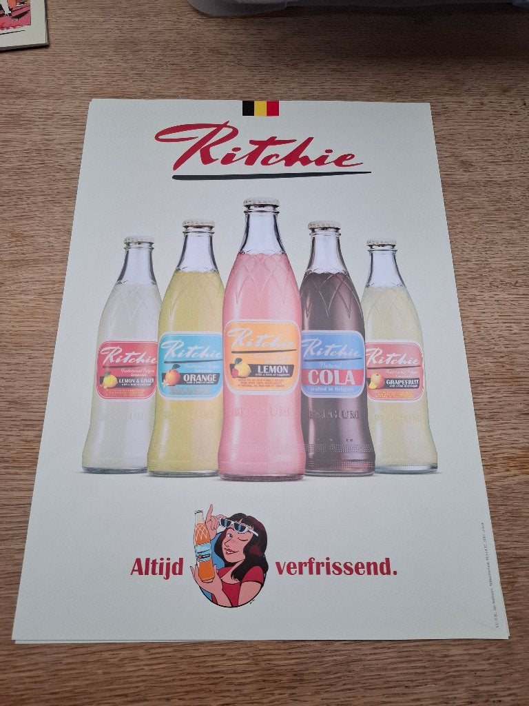 Poster Ritchie limonade, Ophalen of Verzenden, Nieuw, Reclamebord