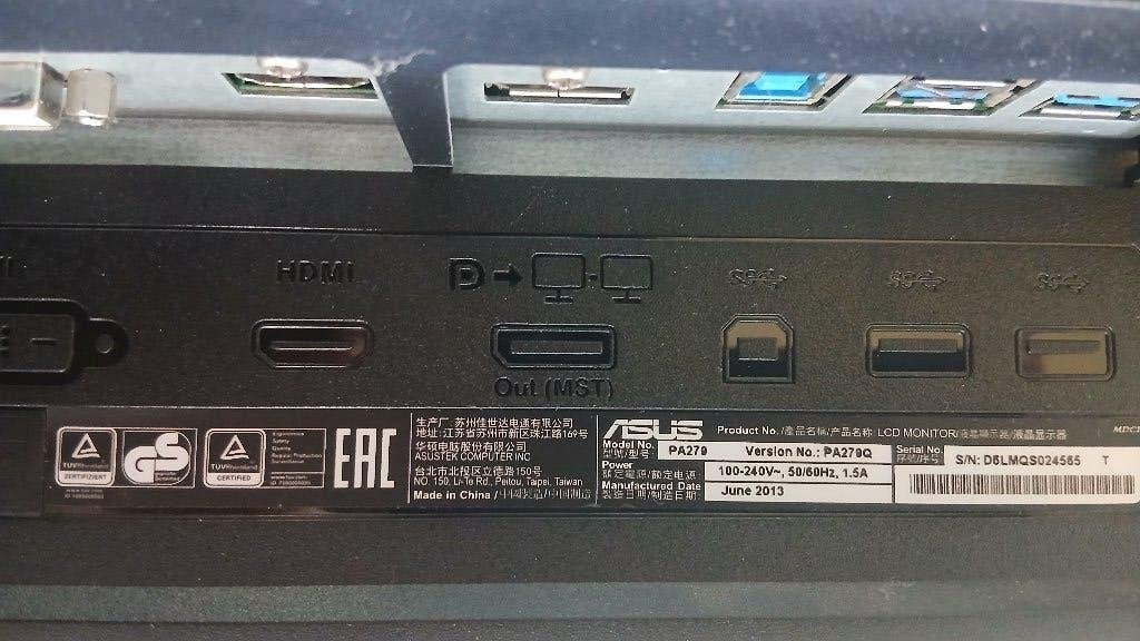 ASUS ProArt PA279Q  Monitor - 27", Ophalen, Gebruikt, HDMI, Quad HD (2K)