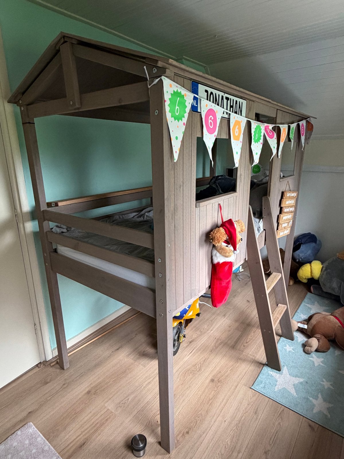 Leuk huisbed/halfhoogslaper voor kinderkamer, Ophalen, Gebruikt, 90 cm, Eenpersoons
