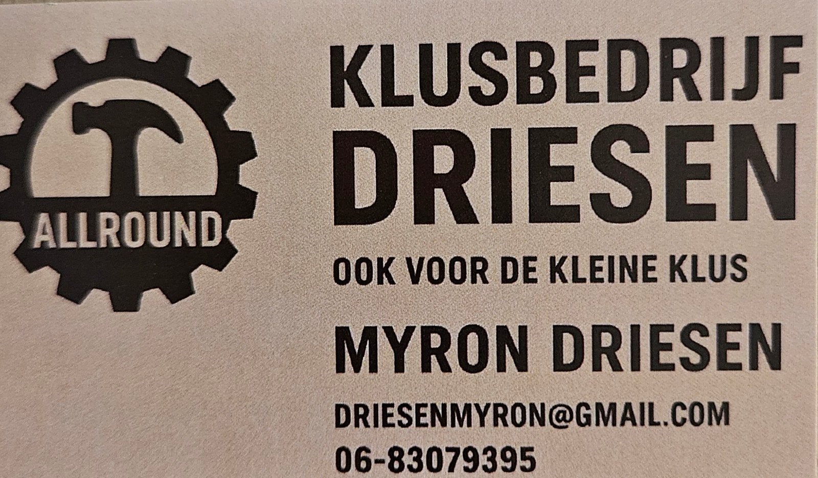 allround klusjesman, Eén persoon, Ticket of Toegangskaart