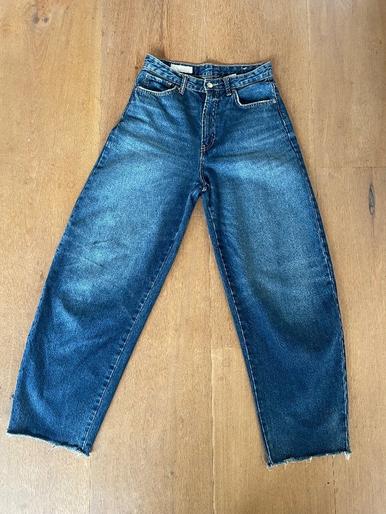 Zara jeans,barrel spijkerbroek,36, Kleding | Dames, Zara, Maat 36 (S), Lang, Gedragen