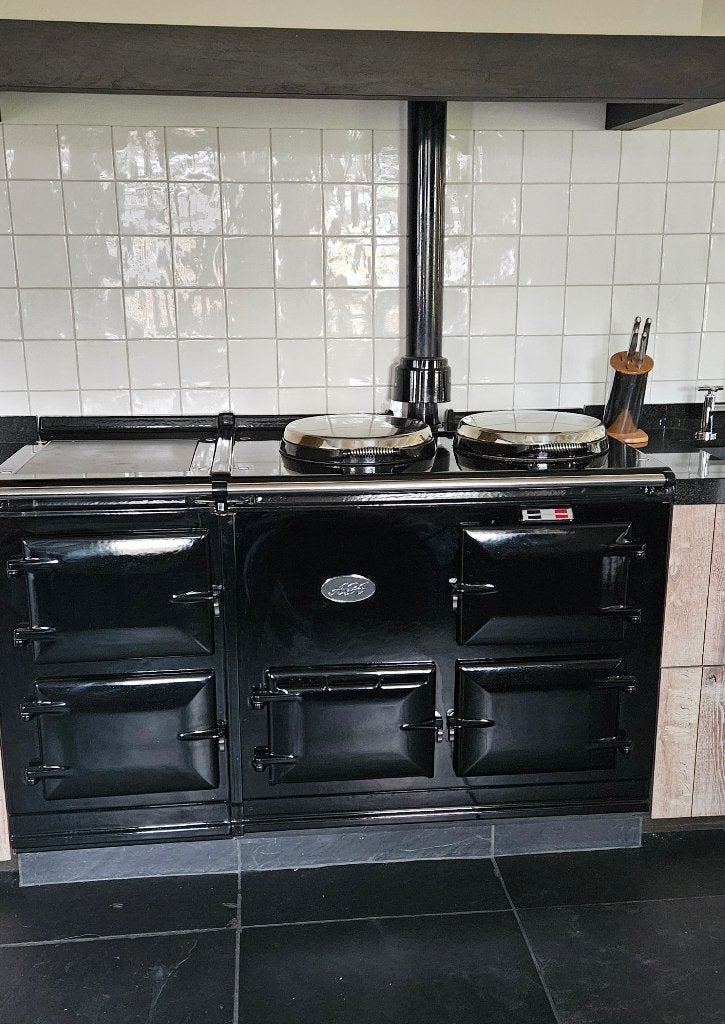 Zwarte AGA oven Natural Gas, Ophalen, Gebruikt, Gas, 90 tot 95 cm