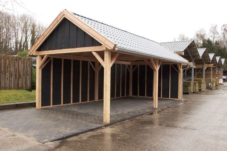 Luxe Houten Tuinhuis /Overkapping/pergola's en Glazen Schuif, Tuin en Terras, Nieuw, Ophalen of Verzenden, 400 cm of meer, 500 cm of meer