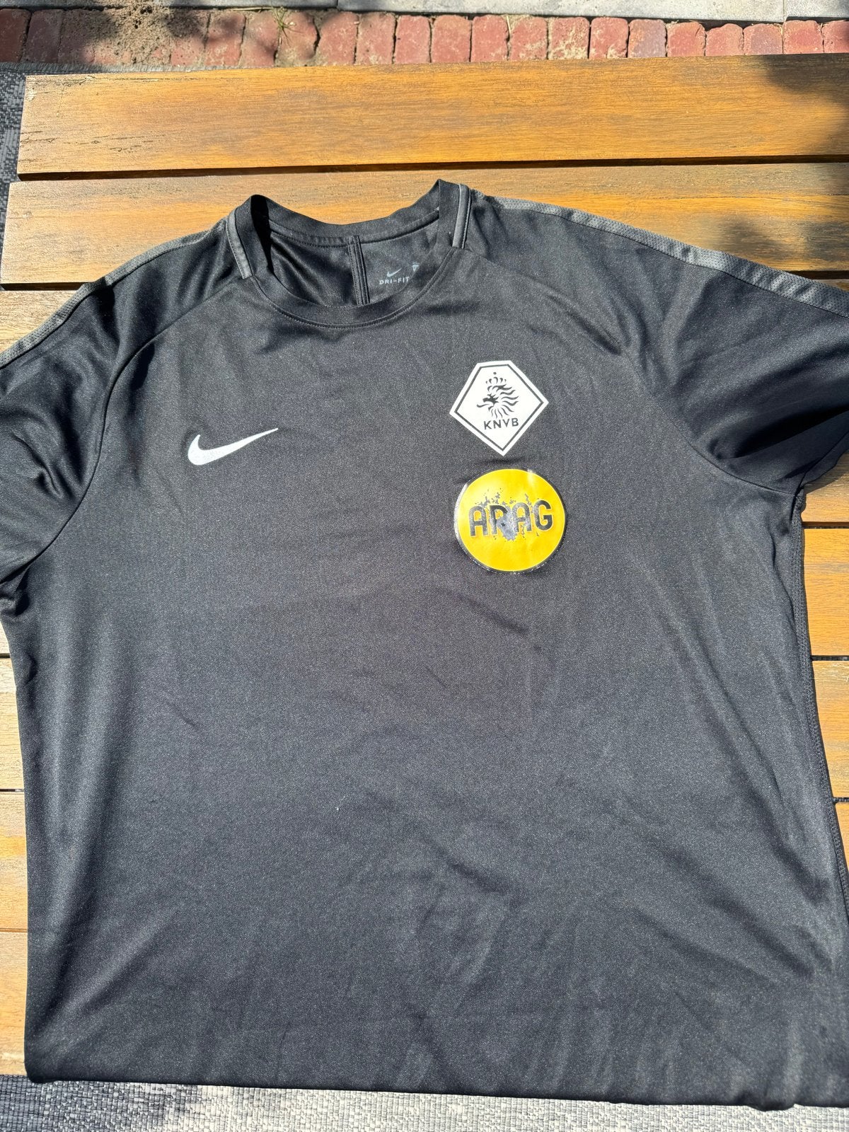 2 KNVB Scheidsrechter shirts zwart ARAG Nike, Kleding | Heren, Sportkleding, Gedragen, Voetbal, Overige maten, Zwart, Ophalen of Verzenden