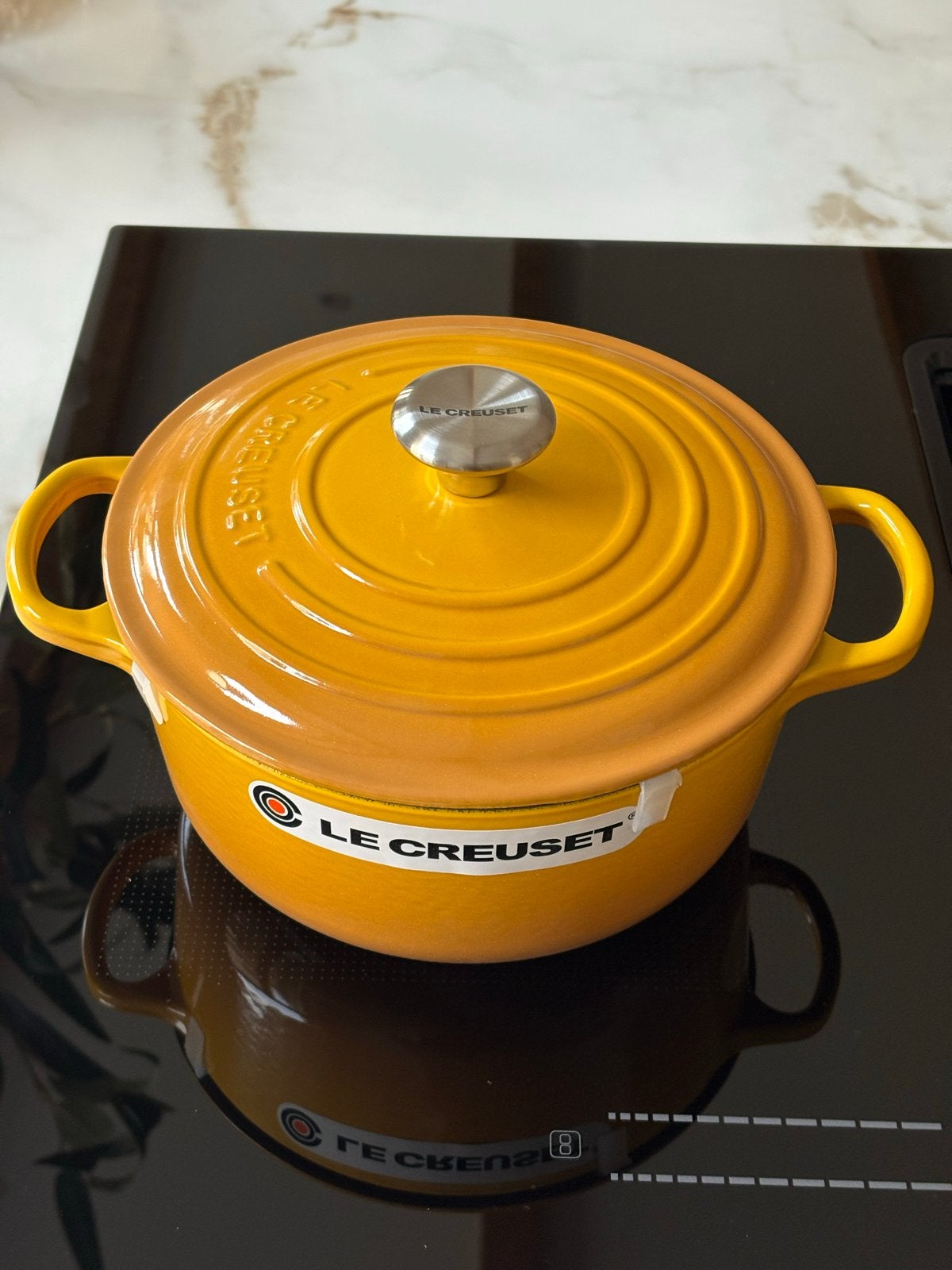 Le Creuset Signature Ronde Cocotte Pan Nectar 20 CM Nieuw, Le Creuset, Overige typen, Geel, Nieuw