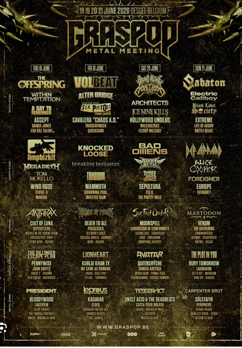 Graspop metal tickets 2x vrijdag, Twee personen, Hard Rock of Metal