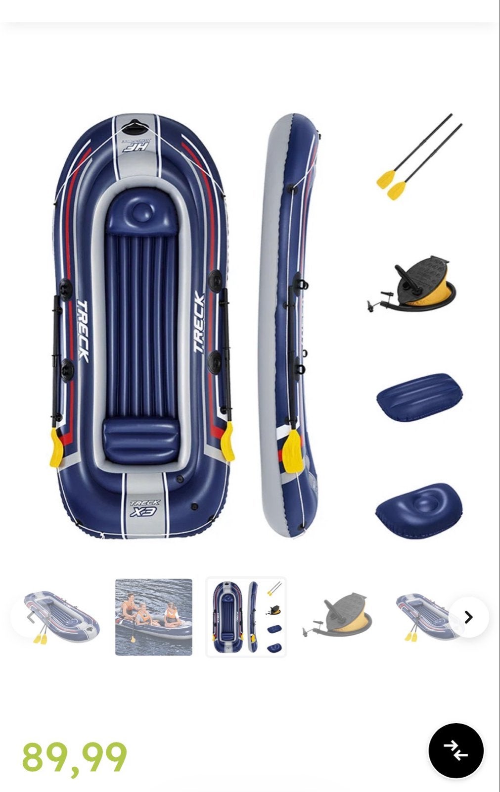 Treck X3-set Opblaasboot met pomp, Ophalen, Nieuw