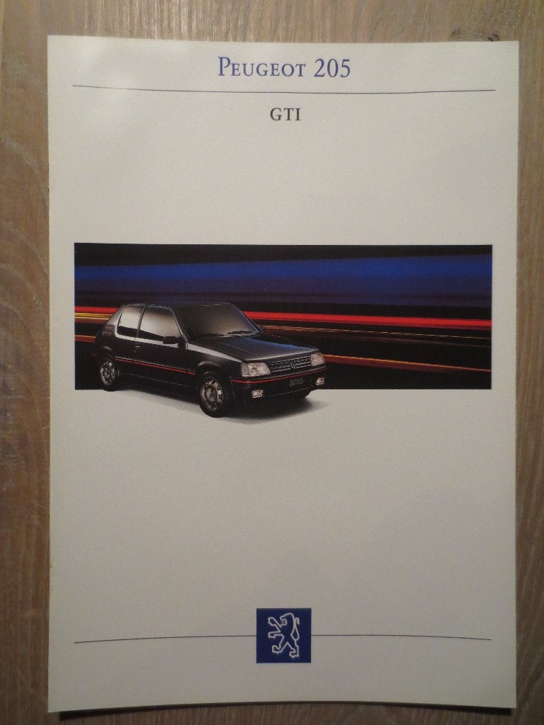 Autofolder: Peugeot 205 GTI . Folder is nieuw., Ophalen of Verzenden, Nieuw, Peugeot