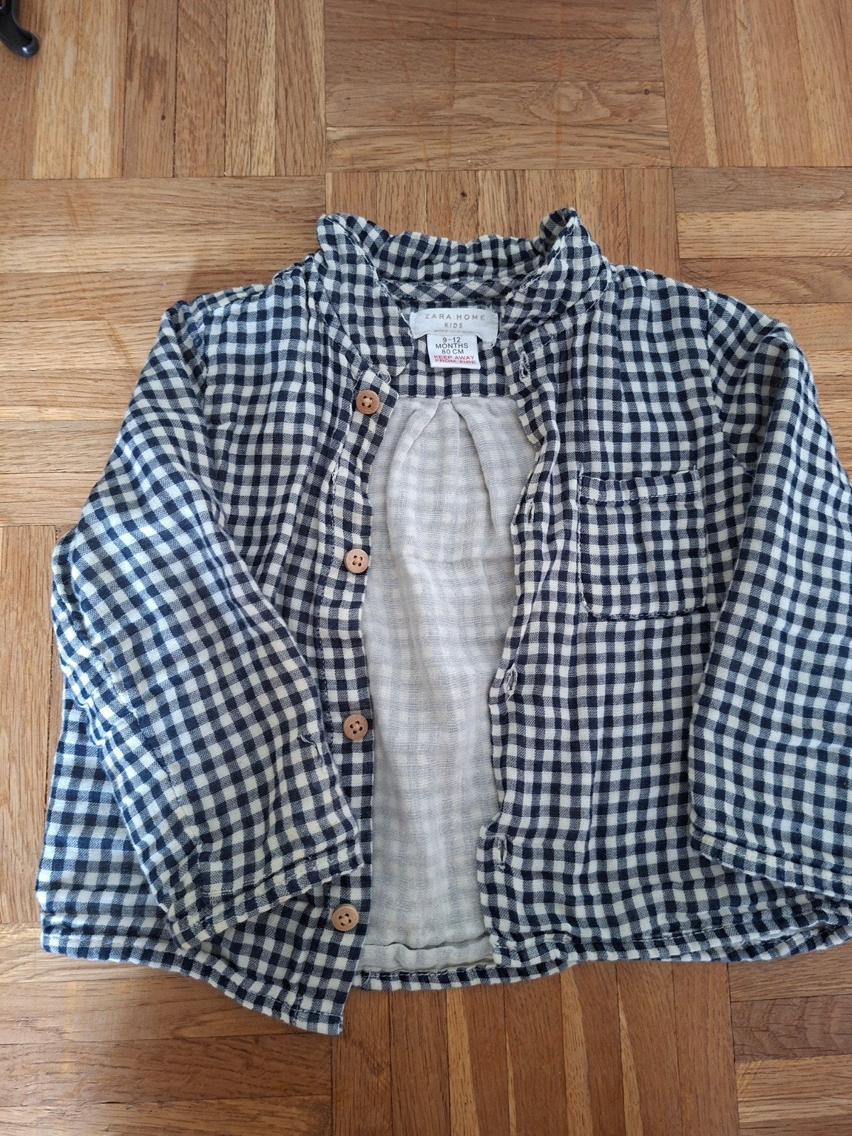 Zara Home Kids geruit overhemd 9-12 maanden, Ophalen of Verzenden, Zo goed als nieuw, Zara Home Kids, Jongetje of Meisje