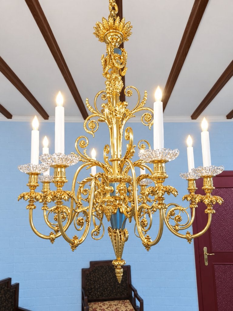 bronze vergulde louis XVI luster 1870, Ophalen