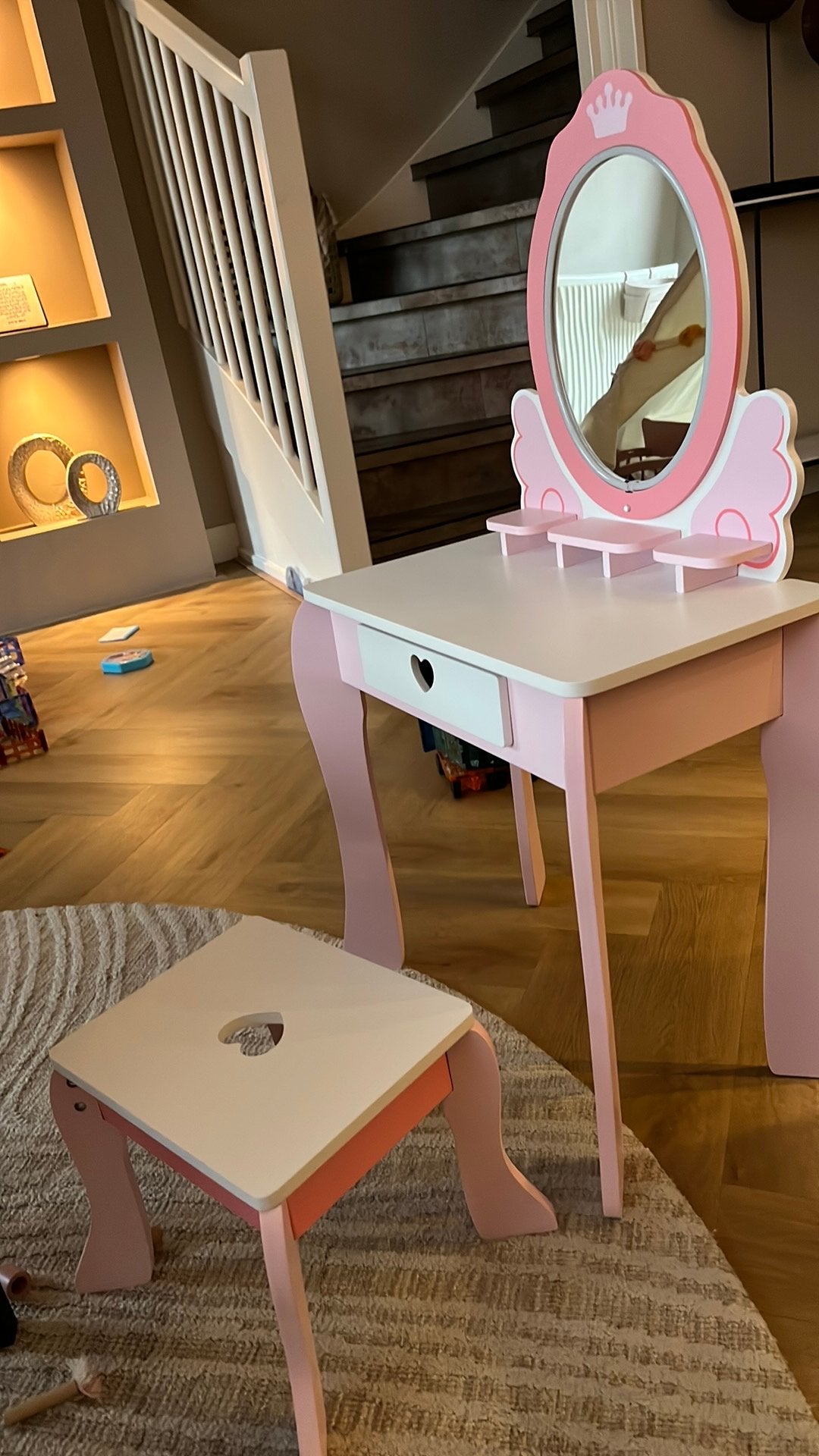 Make-up tafel met krukje voor kinderen, Ophalen, Gebruikt, Tafel