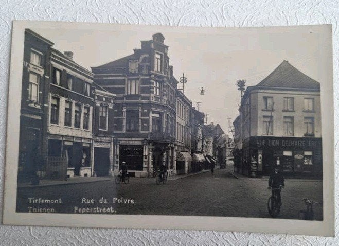 Oude postkaart Tienen, Peperstraat (Rue du Poivre) 1936, Ophalen of Verzenden, 1920 tot 1940, Gelopen, Vlaams-Brabant