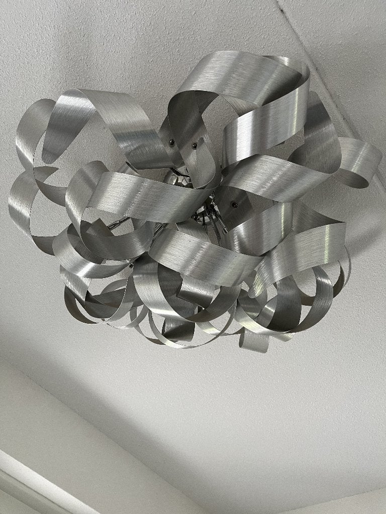 plafondlamp Lucide atoma Lumidora aluminium krullen 70 cm, Ophalen of Verzenden, Zo goed als nieuw, Metaal