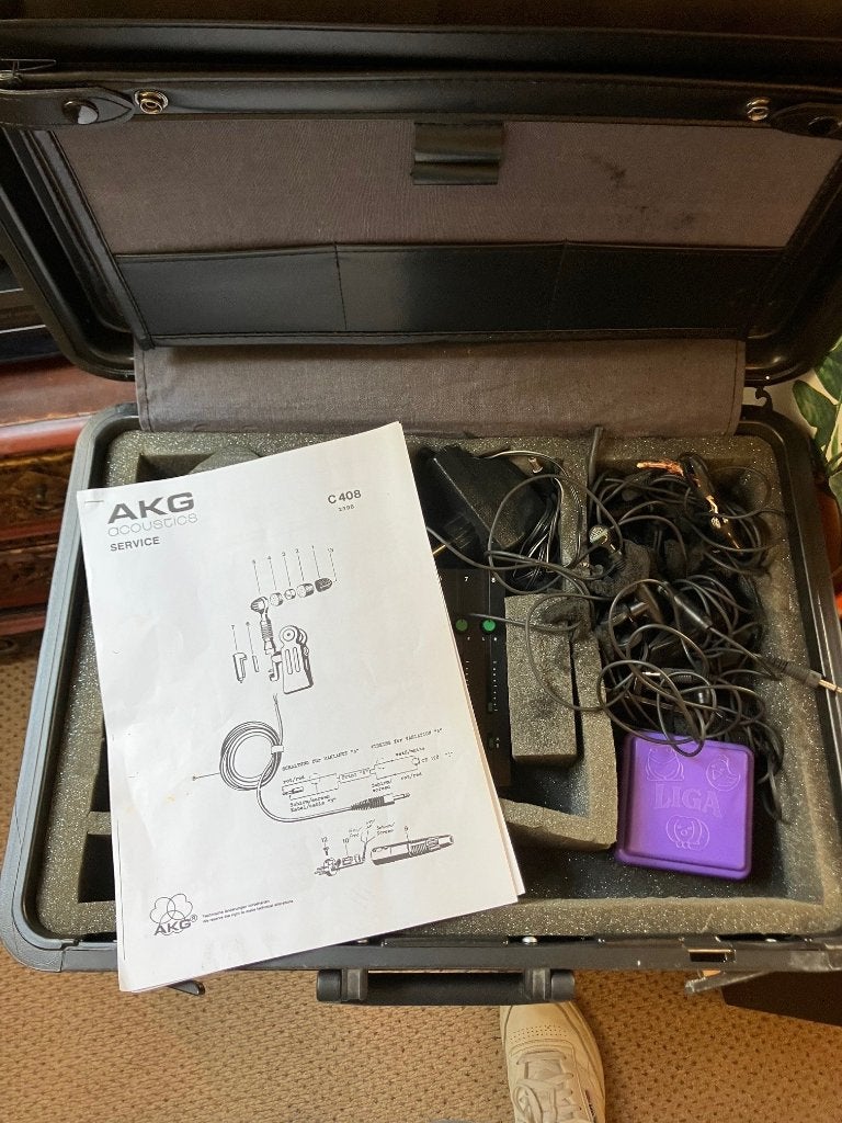 AKG C408 Microfoonset + Micro Mix 8:4 Mengpaneel in Koffer, Muziek en Instrumenten, Microfoons, Ophalen of Verzenden, Gebruikt