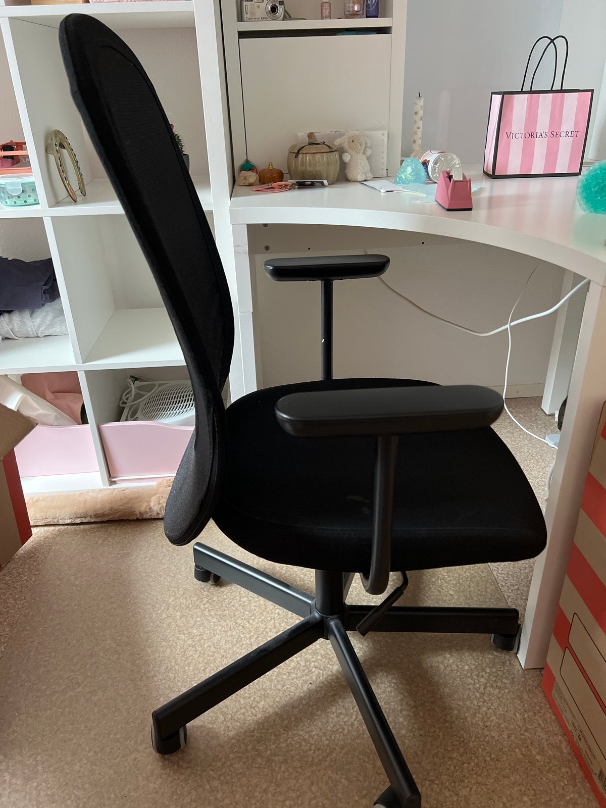 Ikea Flintan bureaustoel met armleuning - Zwart, Ophalen, Gebruikt, Zwart, Bureaustoel