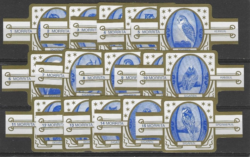 reeks  10  UILEN  1-15  sigarenbanden, Verzamelen, Ophalen of Verzenden, Zo goed als nieuw, Sigarenbandjes