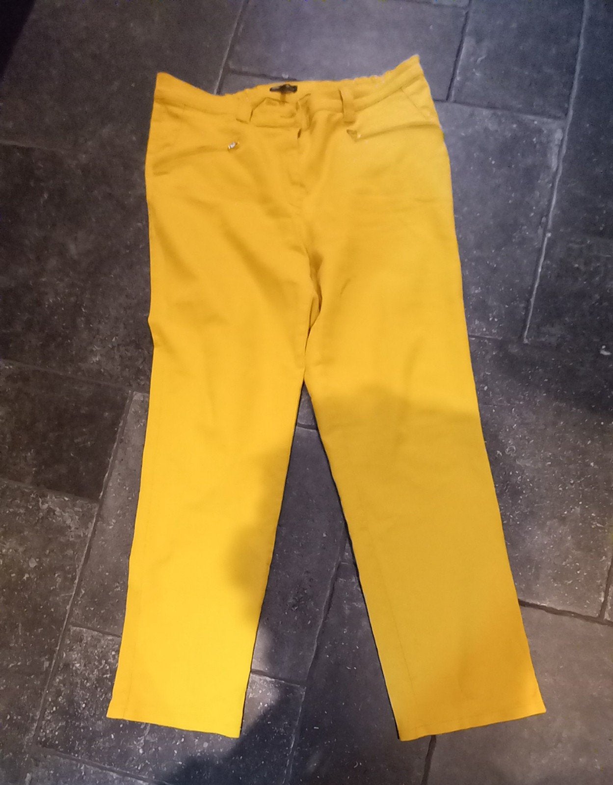 Gele lange broek, 46, Ulla Popken, Geel, Maat 46/48 (XL) of groter, Ulla Popken, Ophalen of Verzenden