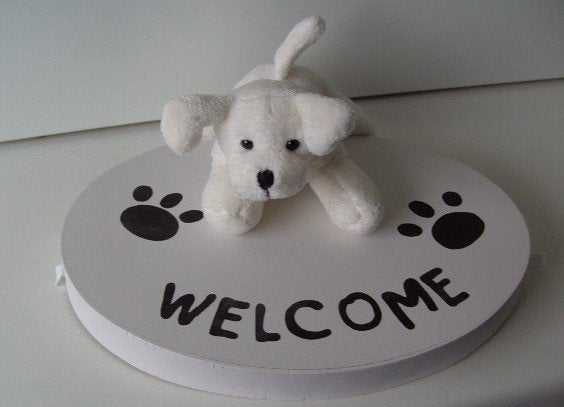 PLUCHE HOND WELCOME WIT 32 STUKS Appletree NIEUW, Kraamcadeau, -, -, Nieuw
