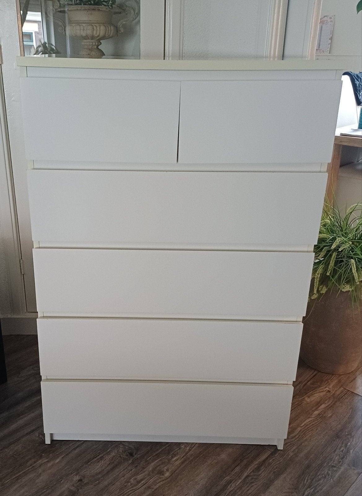 Mooie witte ikea malm ladenkast/kast/ladekast, Zo goed als nieuw, 3 of 4 laden, Minder dan 100 cm, 25 tot 50 cm