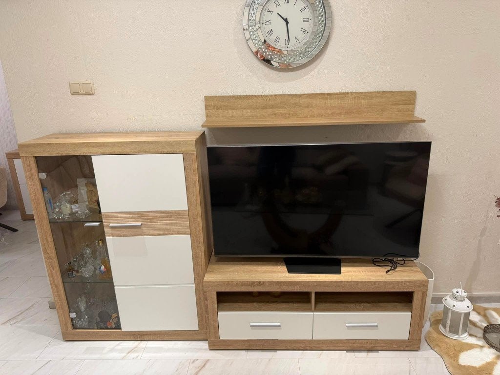 complete moderne woonkamerkast, Ophalen, Glas, Met deur(en), 150 tot 200 cm