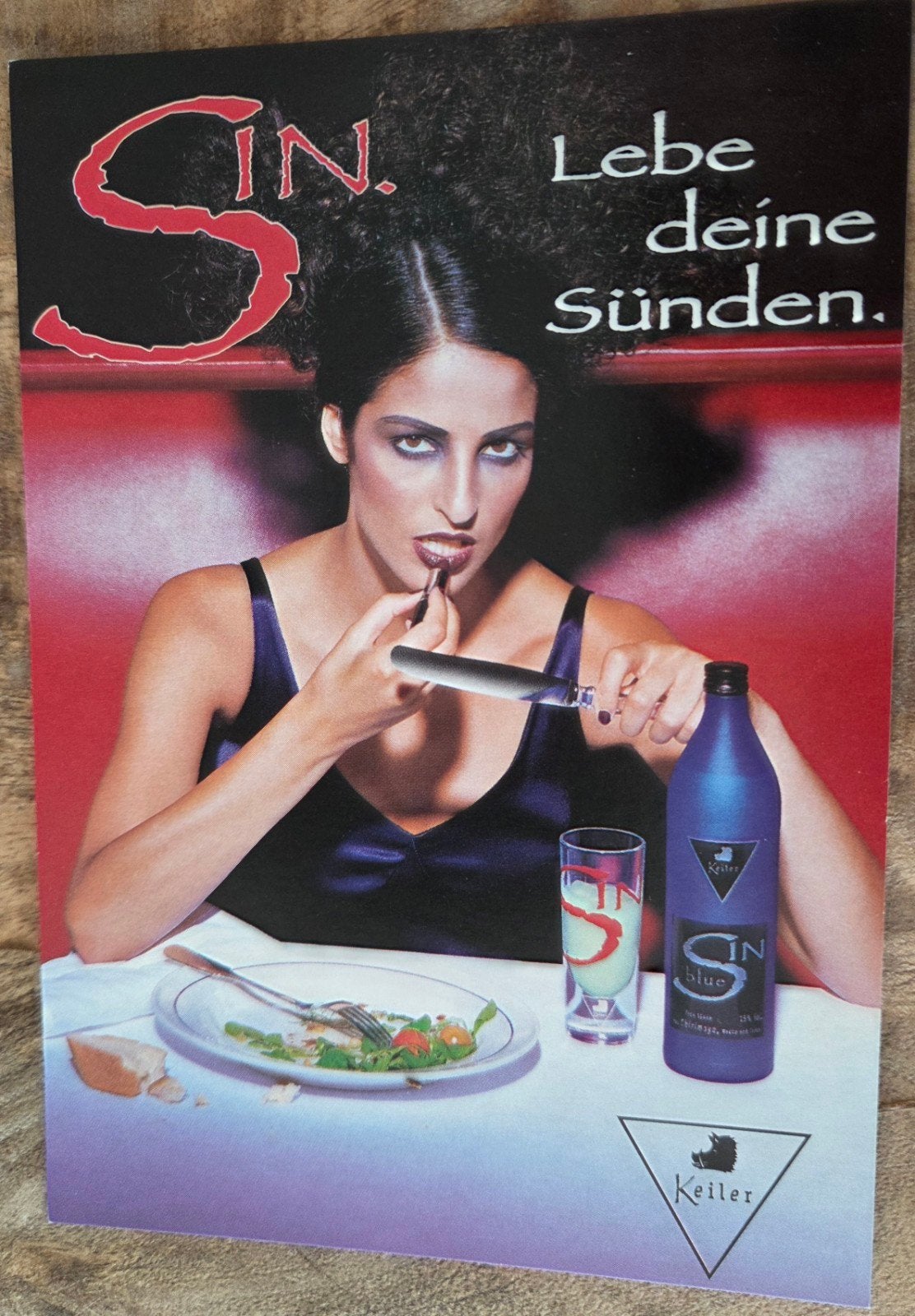 Vintage Ansichtkaart: SIN. Lebe deine Sünden. Keiler, Verzamelen, Verzenden, 1980 tot heden, Ongelopen, Overige thema's
