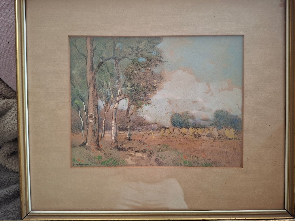 Kunst, Ophalen, Realistisch, Landschap, Tekening