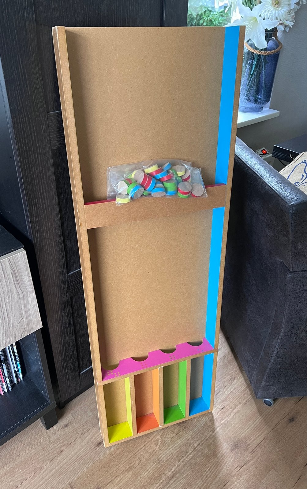 Kleurrijke Sjoelbak voor Kinderen - Perfect voor Feestjes!, Ophalen, Gebruikt