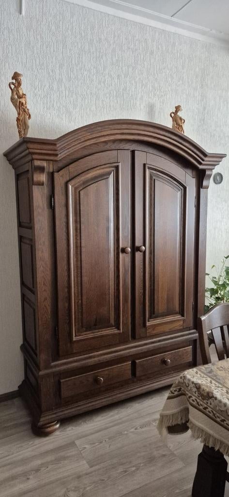 Prachtige massief eiken buffetkast / servieskast, Huis en Inrichting, Kasten | Buffetkasten, Gebruikt, 100 tot 150 cm, 200 cm of meer