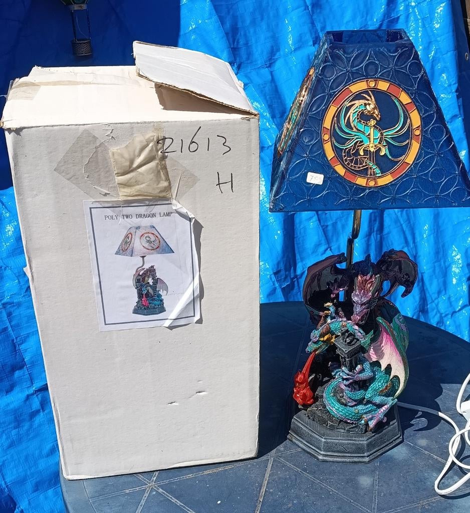 Draken beeld en lamp, Ophalen