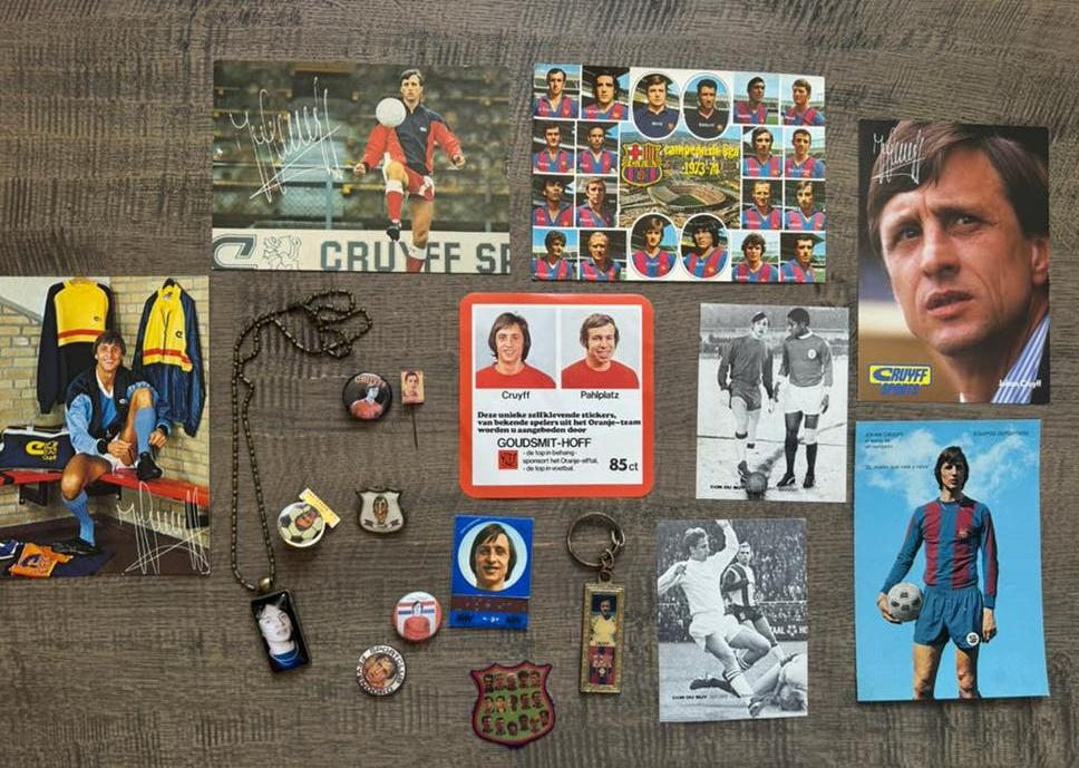 Voetbal Johan Cruijff items 1974,1978, Ophalen of Verzenden, Zo goed als nieuw, Ajax, Poster, Plaatje of Sticker