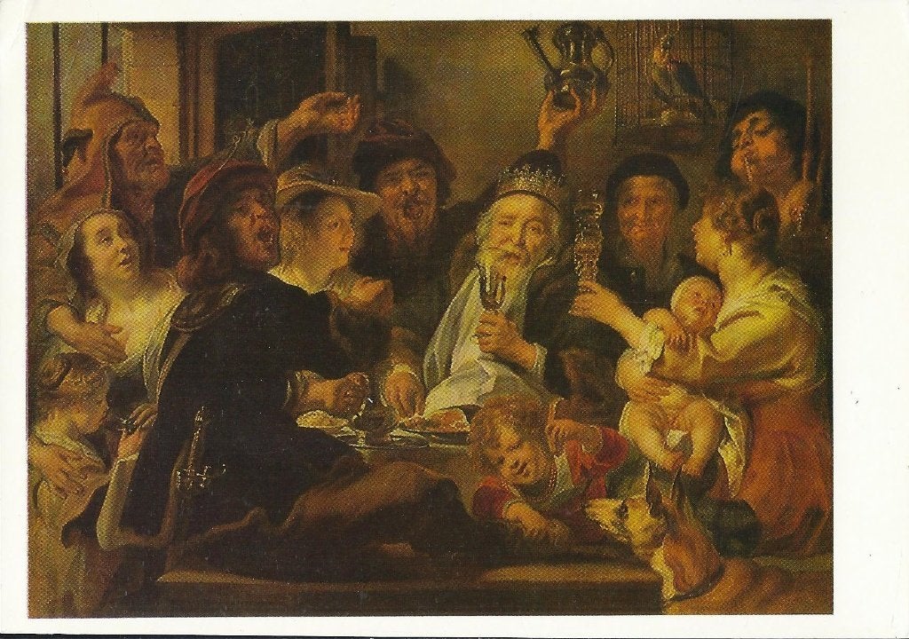 K6123 Ongelopen kunstkaart de bonenkoning jordaens, Ophalen of Verzenden, 1980 tot heden, Ongelopen