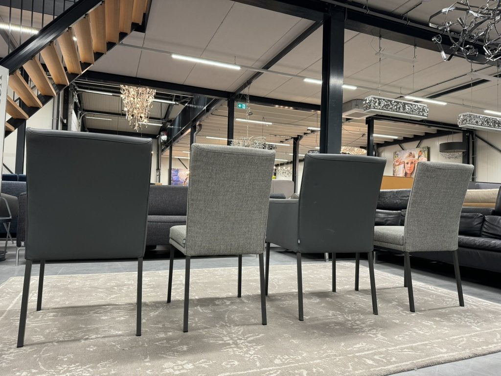 4 Nieuw Rolf Benz 651 Eetkamerstoelen leer stof grijs Stoel, Service@rolf-benz.com, Haiterbacher Str. 104, Nieuw, Ophalen of Verzenden