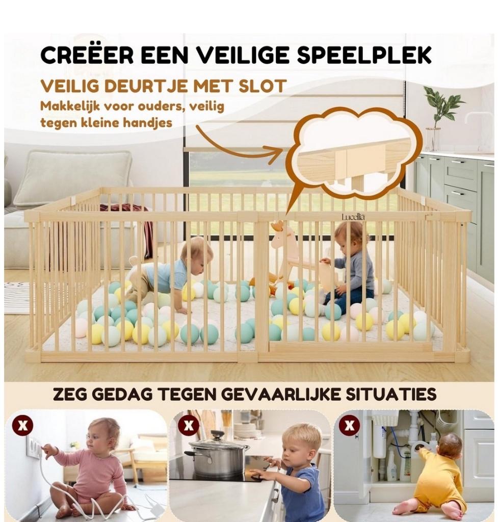 Lucellia houten grondbox, Kinderen en Baby's, Boxen, Ophalen, Zo goed als nieuw, Overige vormen