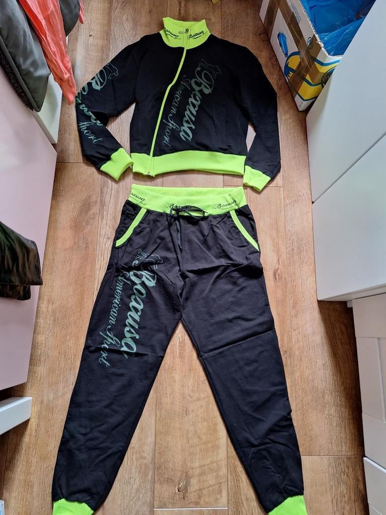 Boxusa trainingspak S/M, Zwart, Overige typen, Ophalen of Verzenden, Zo goed als nieuw