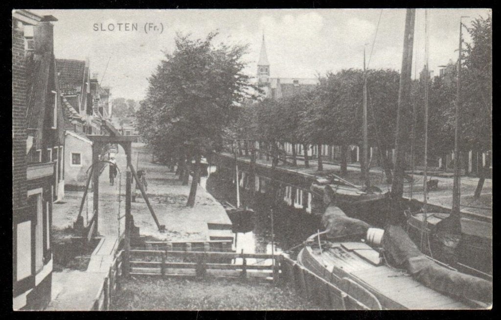 Oude ansicht - SLOTEN - Frl., Ophalen of Verzenden, 1940 tot 1960, Ongelopen, Friesland